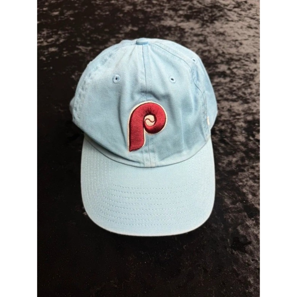 47 Brand Philadelphia Phillies Cooperstown Clean Up Hat Light Blue OSFA MLB